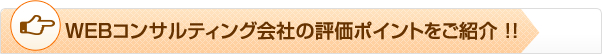 WEBコンサルティング会社の評価ポイントをご紹介 !!